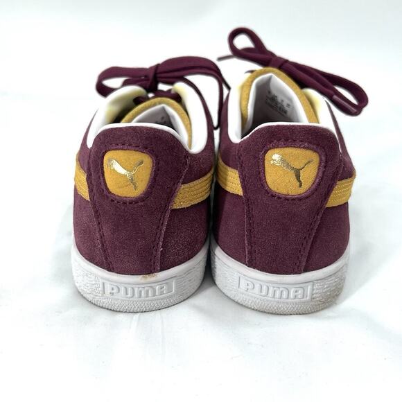 Puma Suede Classic XXI Grape Wine / Dandelion Yellow / White Sneakers - Picture 5 of 7